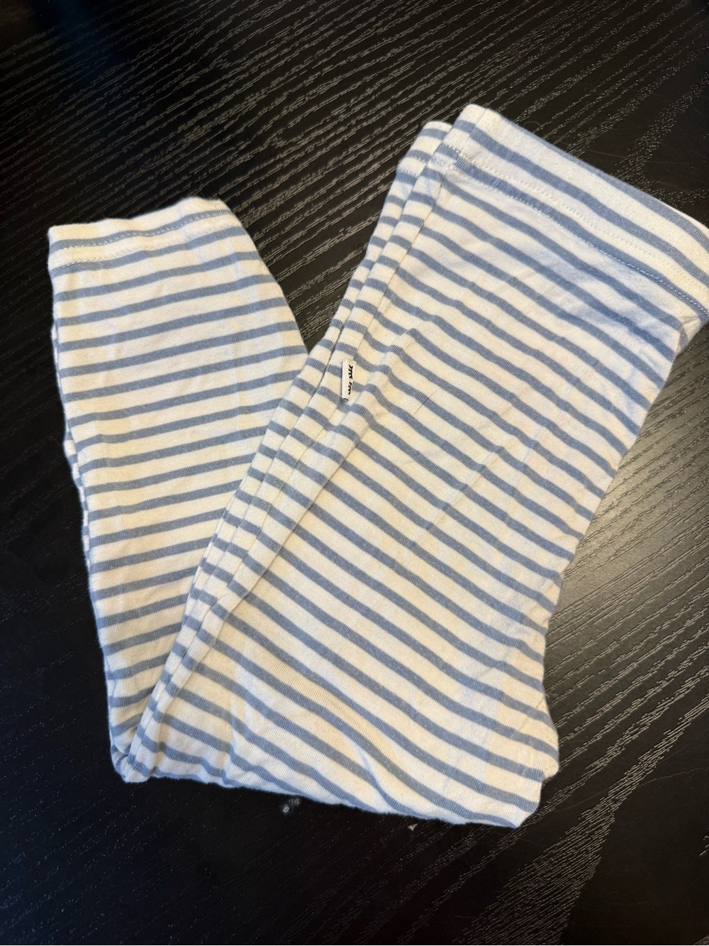 Little Sleepies Blue and White Striped Kids Leggings